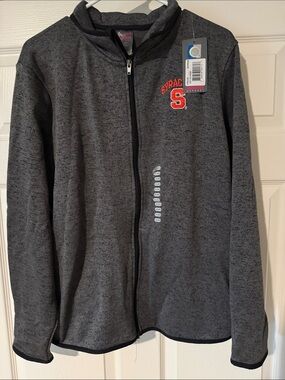 Knights Apparel Syracuse Grey Full-Zip Sweater with Orange Logo